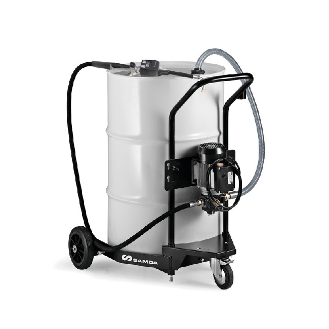 562100 SAMOA Mobile Oil Dispenser with 230V AC Electric Pump for 205 Litre Drums